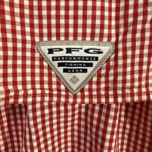 Columbia PFG 4X Super Bonehead NC State Mens Red Checkered Vented Tailgate Shirt - Picture 6 of 12